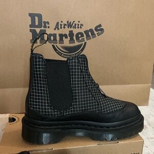 Dr. Martens Black and White Checkered Chelsea Boots